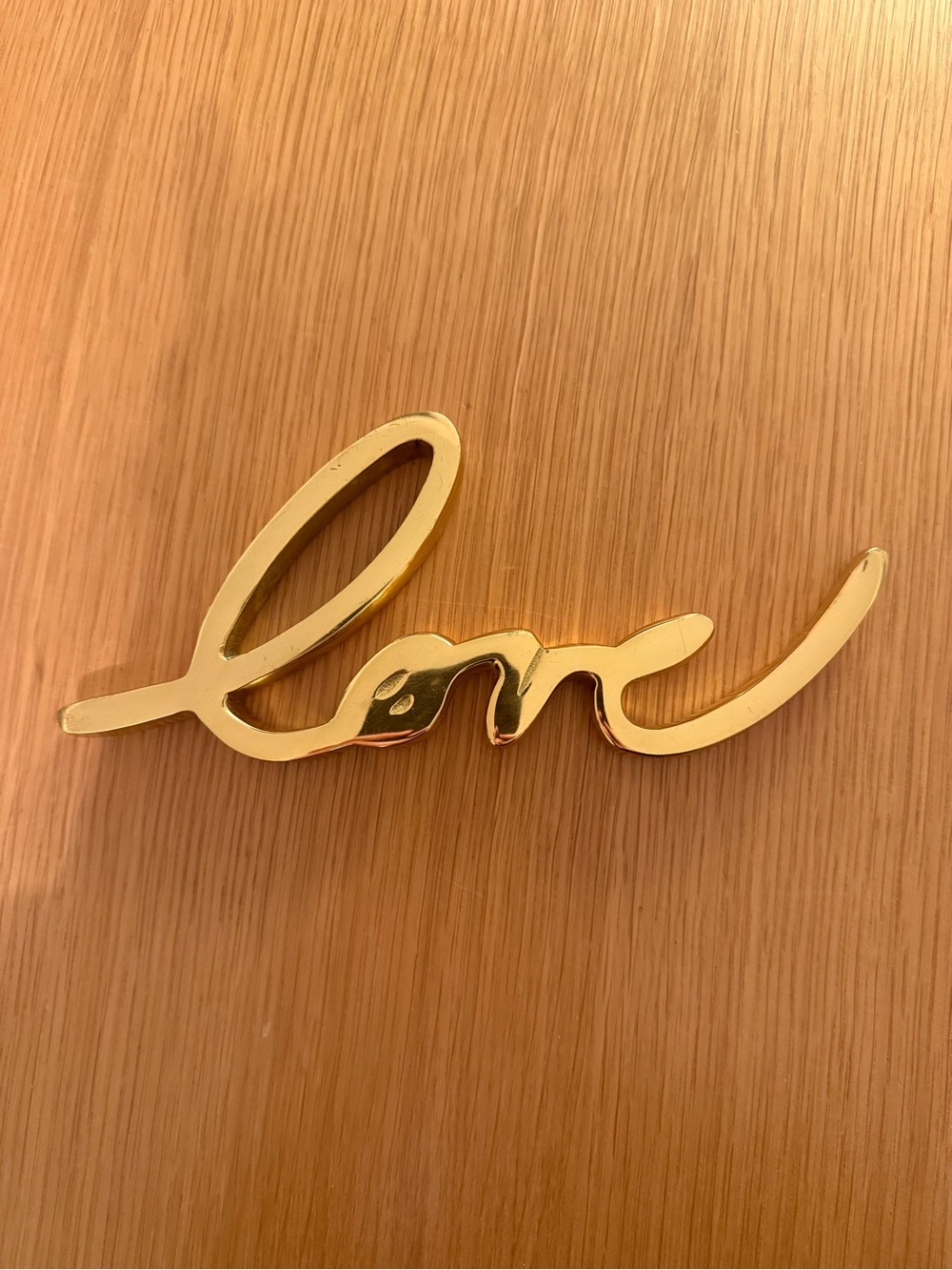 West Elm Brass “Love” object - decorative piece